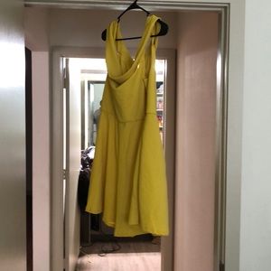 Yellow off the shoulder romper